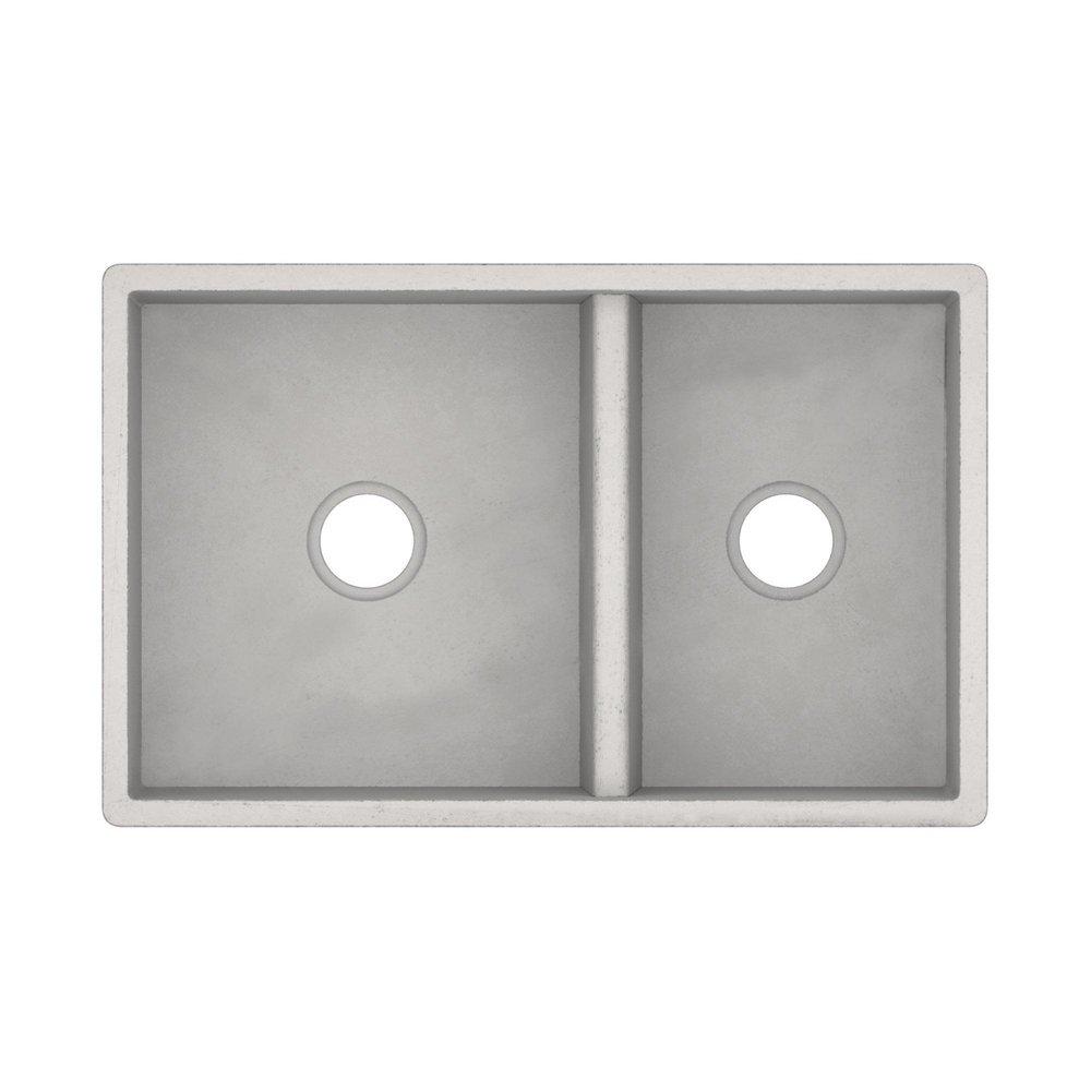 Native Trails Ash 33 x 21 in. Concrete Double Bowl Farmhouse Kitchen Sink 