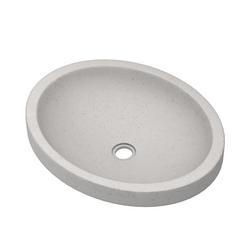 19 in. Dual Mount Oval Concrete Bathroom Sink in Ash
