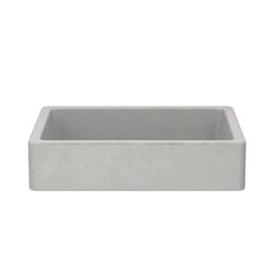 19-1/2 in. Undermount or Vessel Rectangular Concrete Bathroom Sink in Ash