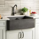 Native Trails Slate 33 x 21 in. Concrete Double Bowl Farmhouse Kitchen Sink 