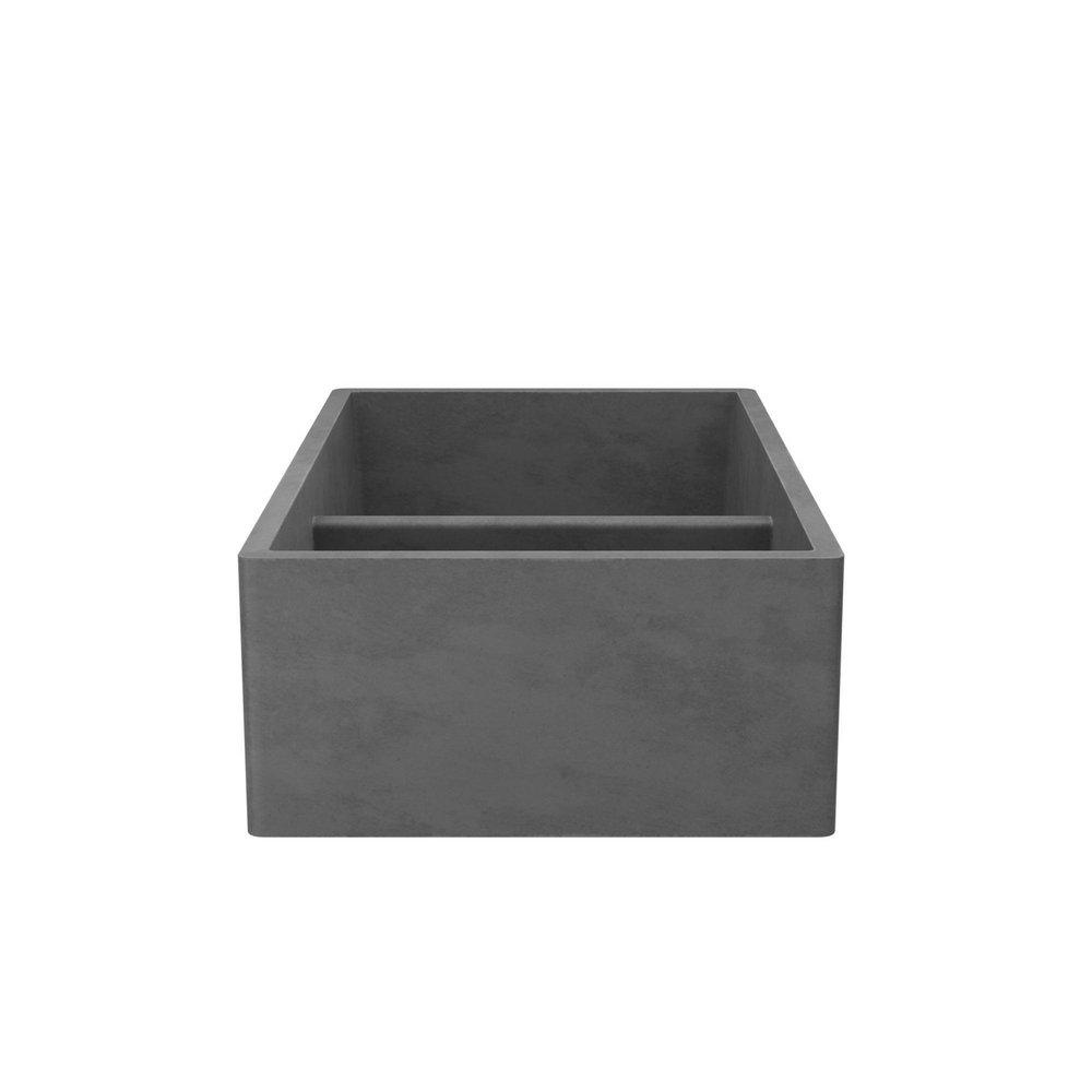 Native Trails Slate 33 x 21 in. Concrete Double Bowl Farmhouse Kitchen Sink 