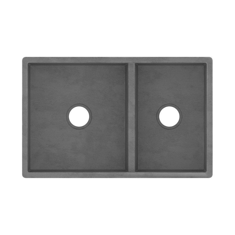 Native Trails Slate 33 x 21 in. Concrete Double Bowl Farmhouse Kitchen Sink 