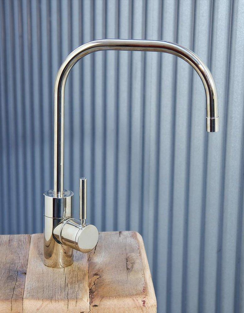 Waterstone Polished Nickel 1.75 gpm 2-Hole Kitchen Sink Faucet Spout with Side Spray and Single Lever Handle 