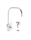 1.75 gpm 2-Hole Kitchen Sink Faucet Spout with Side Spray and Single Lever Handle in Polished Nickel
