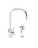 Waterstone Polished Nickel 1.75 gpm 2-Hole Kitchen Sink Faucet Spout with Side Spray and Single Lever Handle 