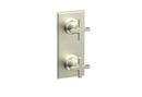 12 gpm Wall Mount Thermostatic Valve Trim with Double Cross Handle in Satin Nickel