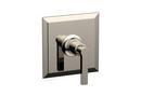 12 gpm Wall Mount Thermostatic Valve Trim Plate with Single Cross Handle in Polished Nickel