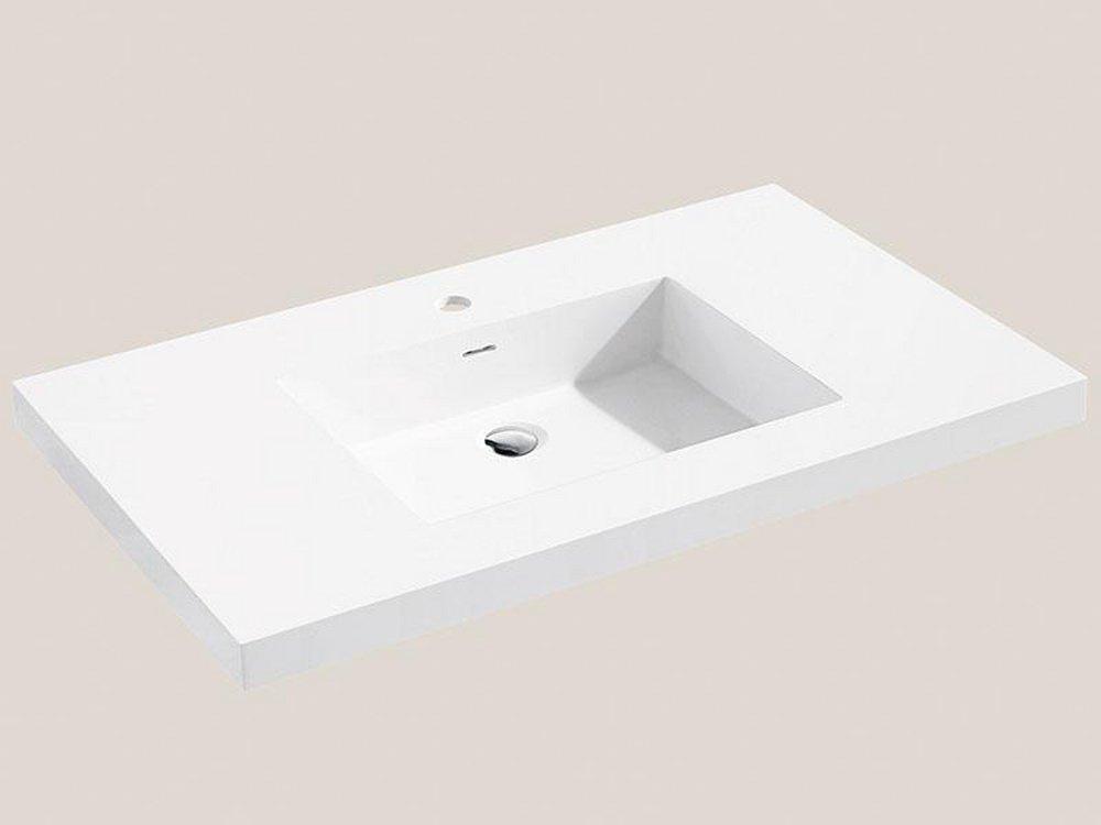 Madeli White Drop-in Bathroom Sink 