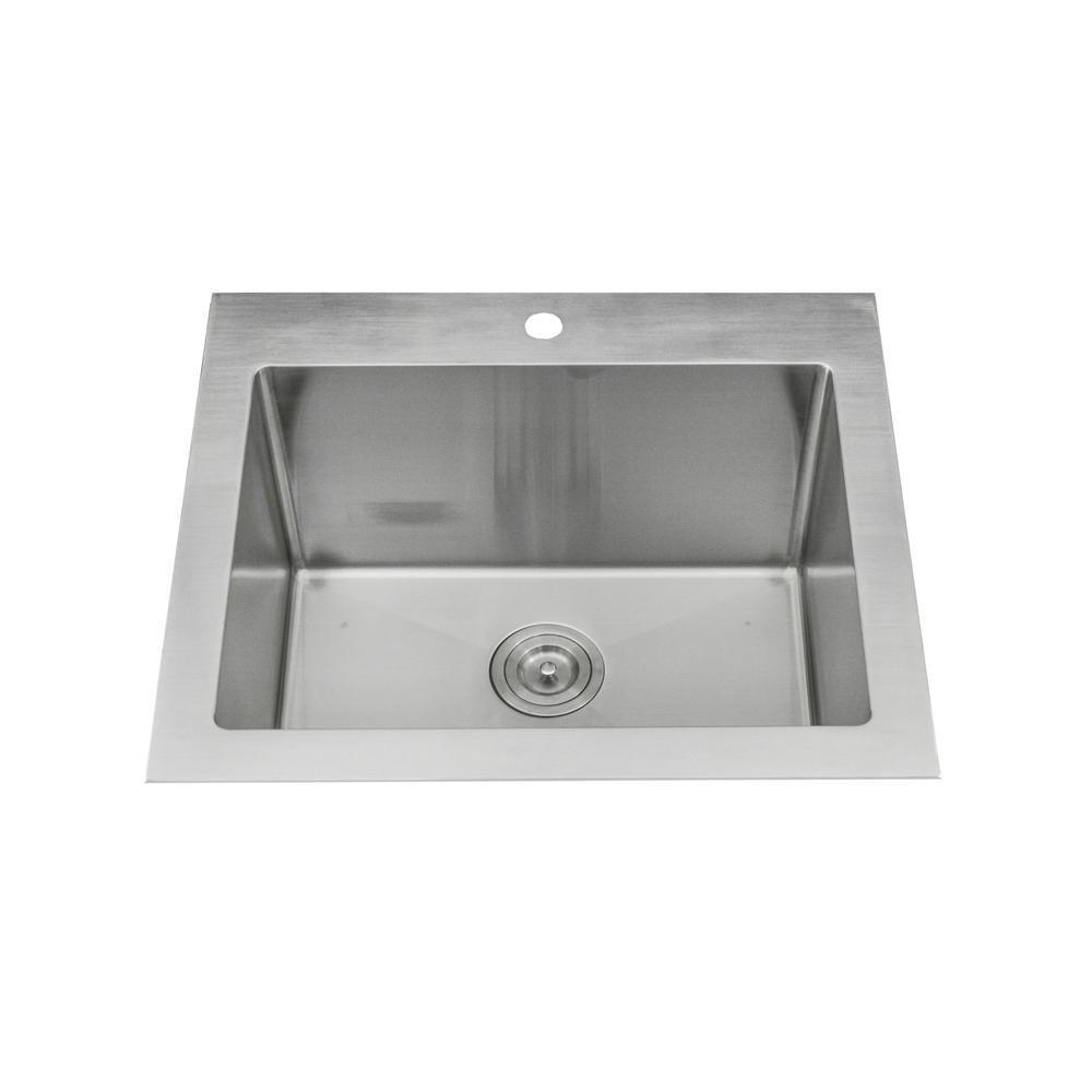 Lenova Brushed Satin 25 x 22 in. Undermount Laundry Sink 