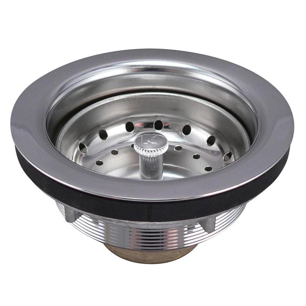 Keeney Polished Chrome 3-1/2 in. Brass Basket Strainer 