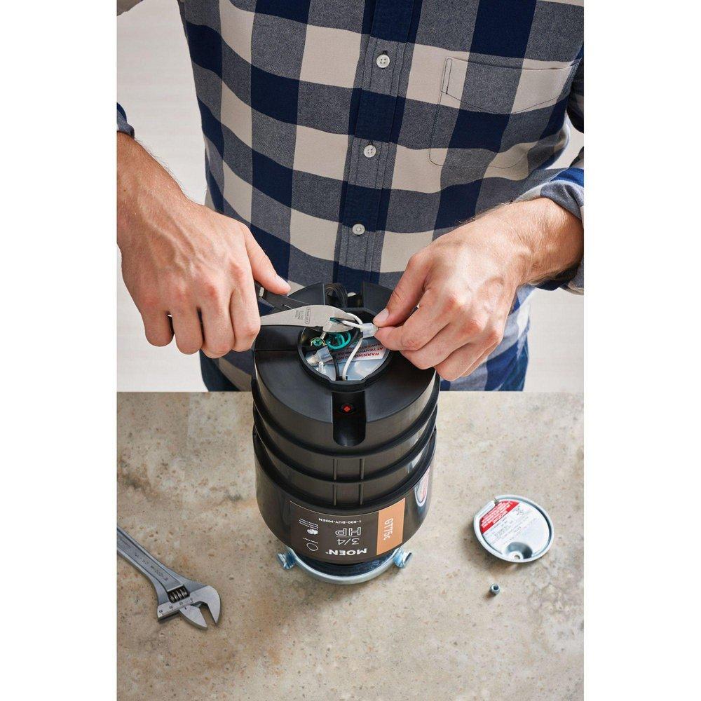 Moen Black Continuous Feed Garbage Disposal with Pre-Installed Power Cord 