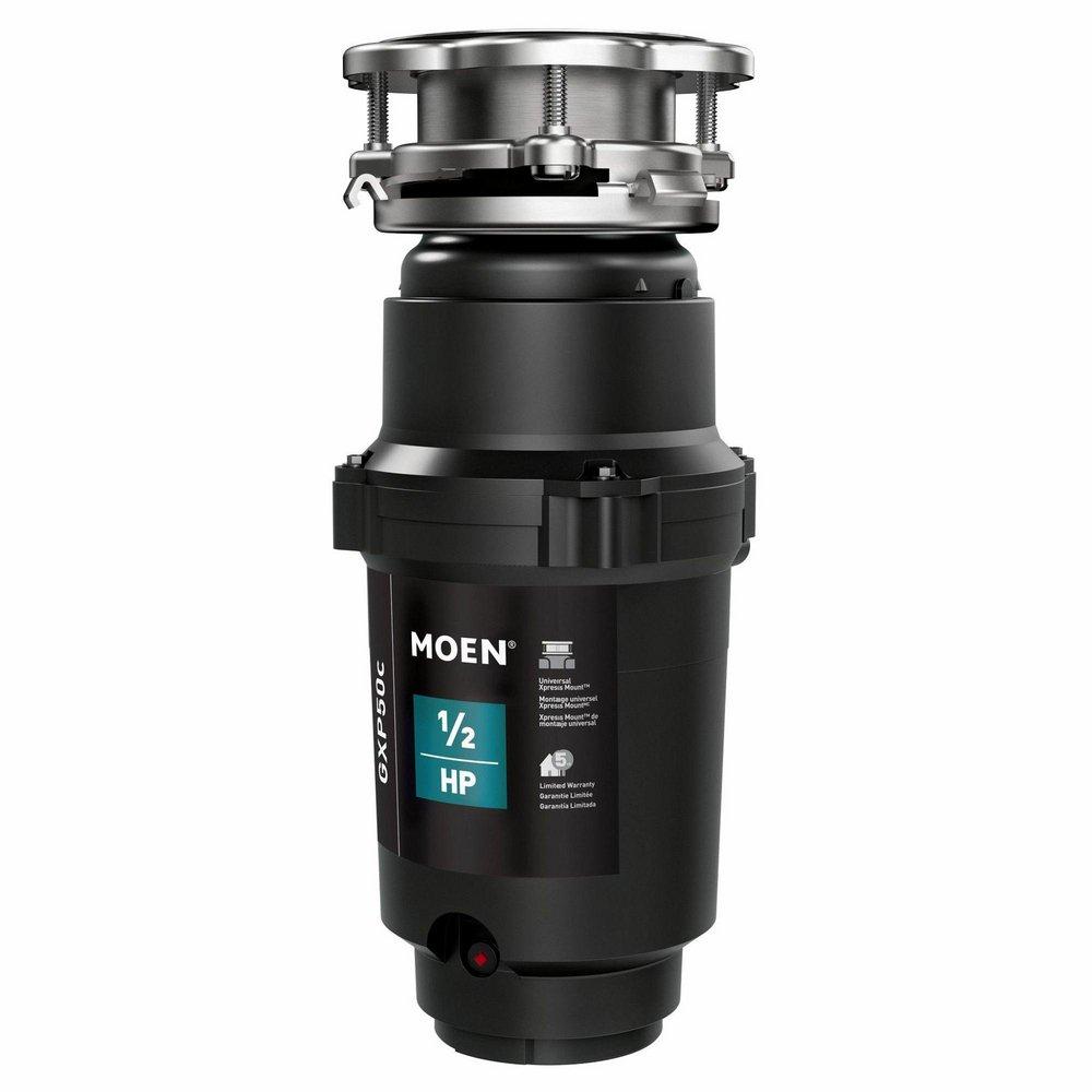 Moen Black Continuous Feed Garbage Disposal with Pre-Installed Power Cord 
