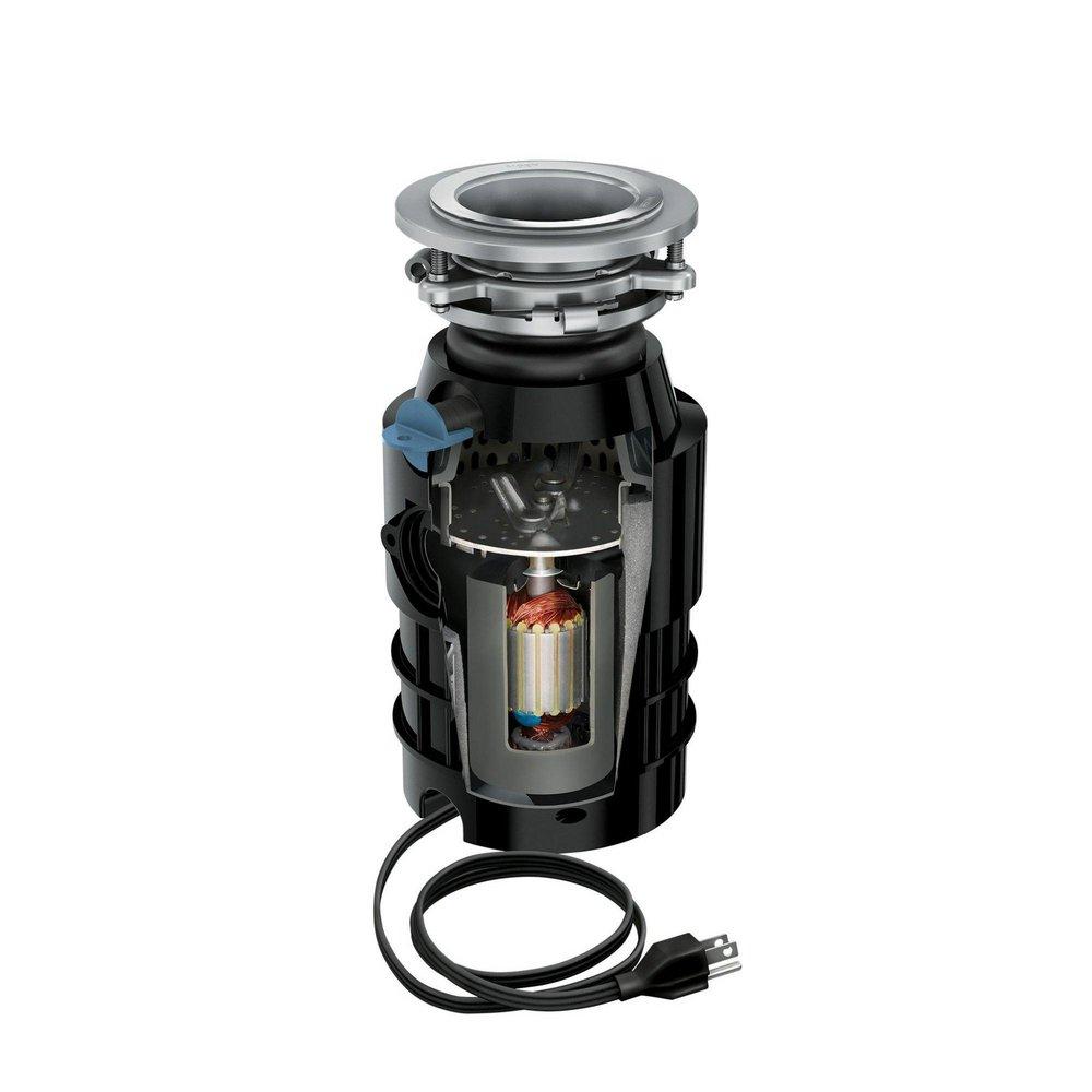 Moen Black Continuous Feed Garbage Disposal with Pre-Installed Power Cord 