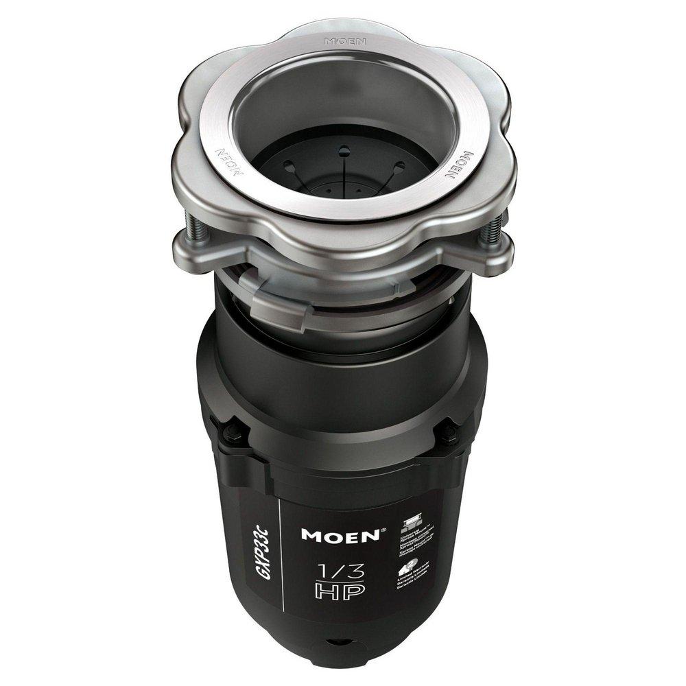 Moen Black Continuous Feed Garbage Disposal with Pre-Installed Power Cord 