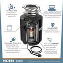 Moen Black Continuous Feed Garbage Disposal with Pre-Installed Power Cord and SoundSHIELD Technology 
