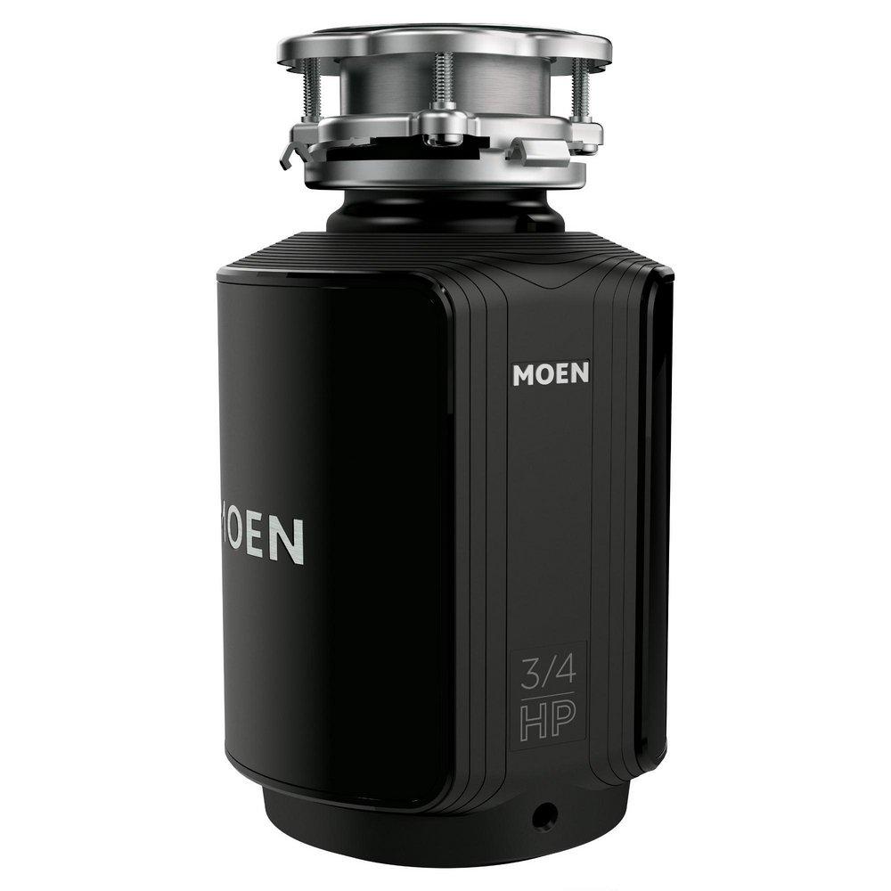 Moen Black Continuous Feed Garbage Disposal with Pre-Installed Power Cord and SoundSHIELD Technology 