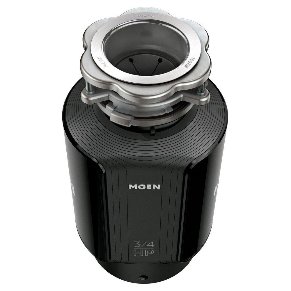 Moen Black Continuous Feed Garbage Disposal with Pre-Installed Power Cord and SoundSHIELD Technology 