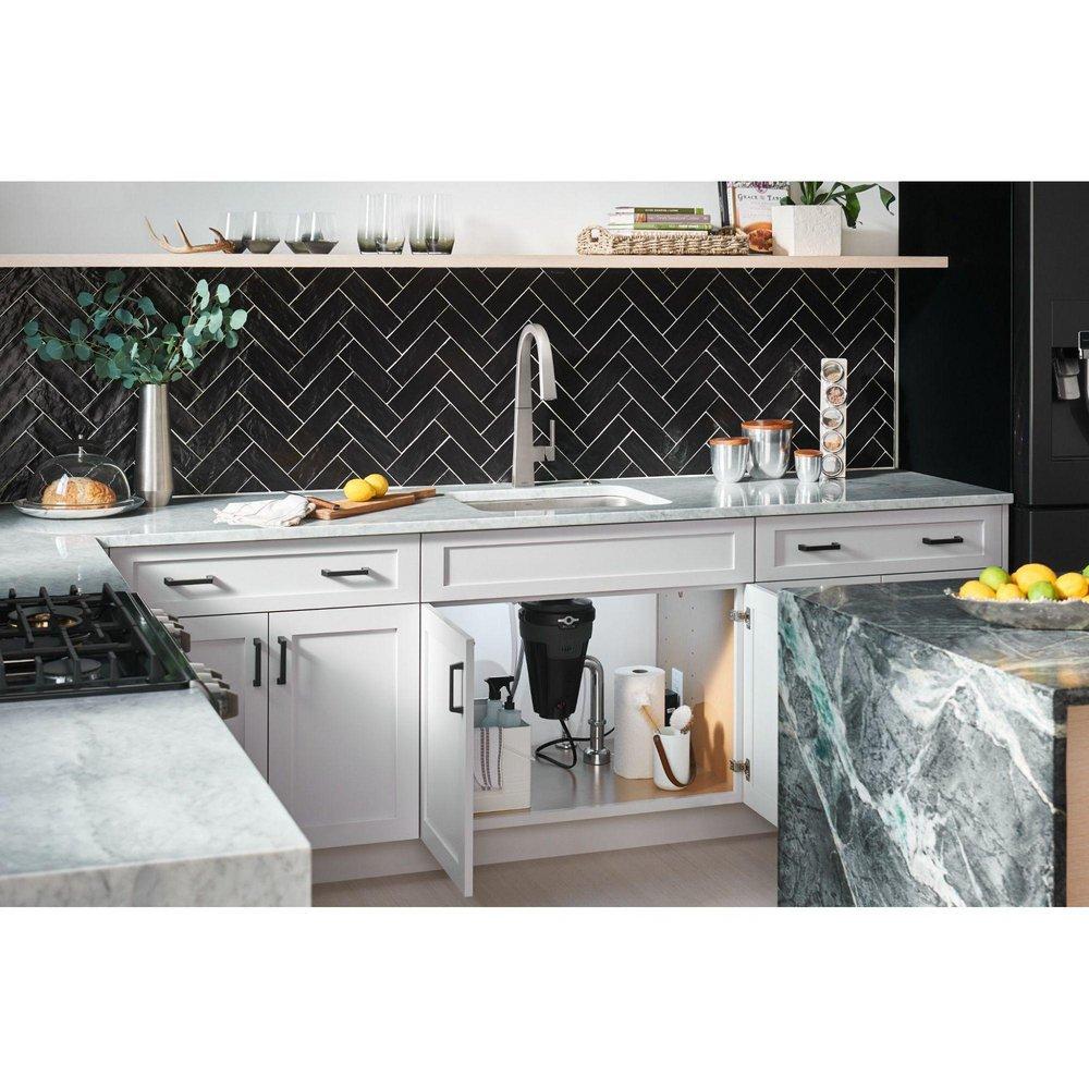 Moen Black Continuous Feed Garbage Disposal with Pre-Installed Power Cord and SoundSHIELD Technology 