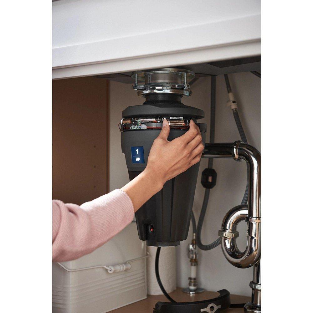 Moen Black Continuous Feed Garbage Disposal with Pre-Installed Power Cord and SoundSHIELD Technology 