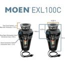 Moen Black Continuous Feed Garbage Disposal with Pre-Installed Power Cord and SoundSHIELD Technology 