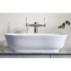 23-5/8 in. Vessel Mount Oval Solid Surface Bathroom Sink in Englishcast White