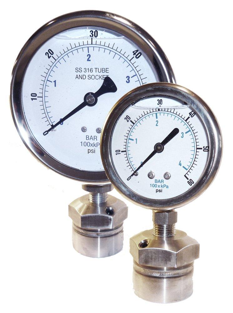 Kodiak Controls Stainless Steel Pressure Gauge and Seal Assembly 