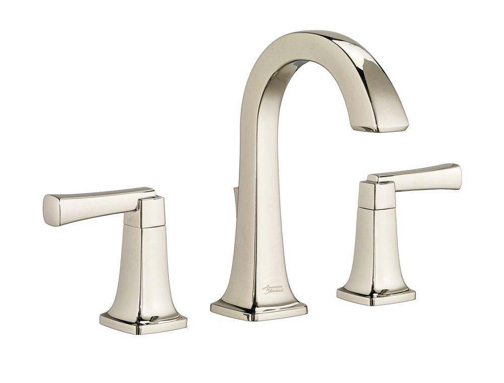 American Standard Polished Nickel PVD Two Handle Widespread Bathroom Sink Faucet with High Arc Spout 