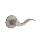 Metal Round Door Lever in Satin Nickel