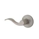 Metal Round Door Lever in Satin Nickel