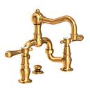 Newport Brass Aged Brass Two Handle Bridge Bathroom Sink Faucet 