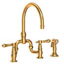 Newport Brass Aged Brass Two Handle Bridge Kitchen Faucet 