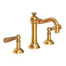 Two Handle Widespread Bathroom Sink Faucet in Aged Brass