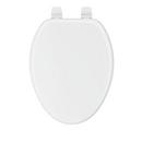 Wood Elongated Closed Front Toilet Seat in White