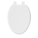 PROFLO® White Elongated Closed Front Wood Toilet Seat with Cover 