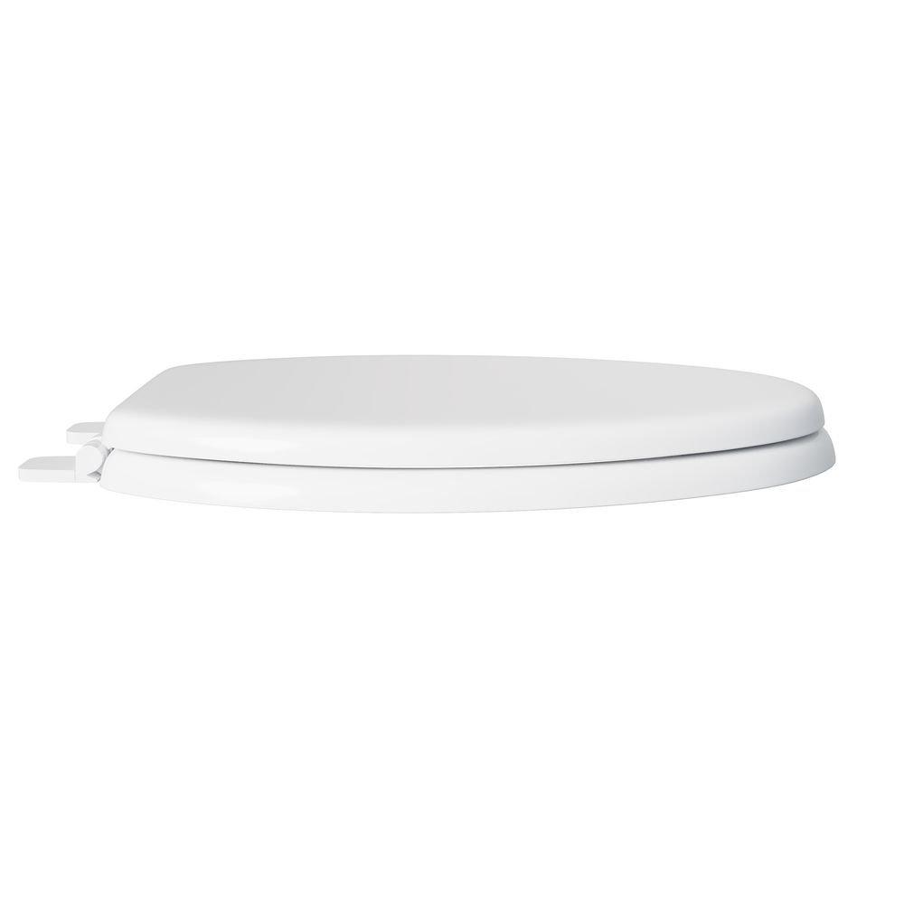 PROFLO&reg; White Elongated Closed Front Toilet Seat 