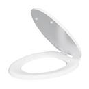 PROFLO&reg; White Elongated Closed Front Wood Toilet Seat with Cover 