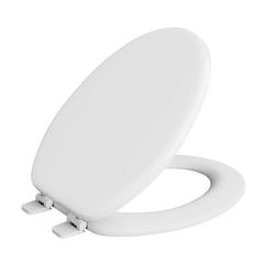 Round Closed Front Toilet Seat with Cover in White