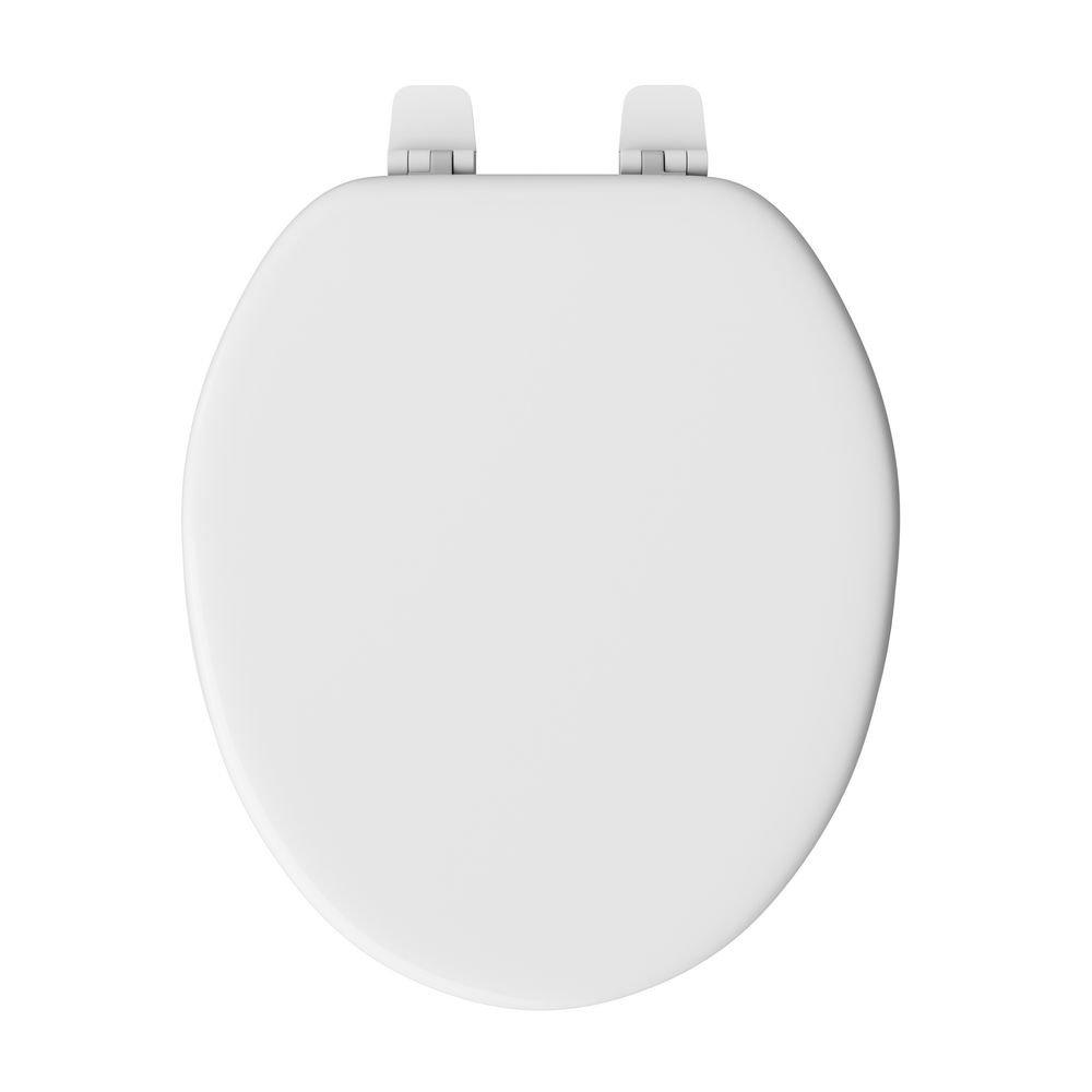 PROFLO&reg; White Round Closed Front Toilet Seat 