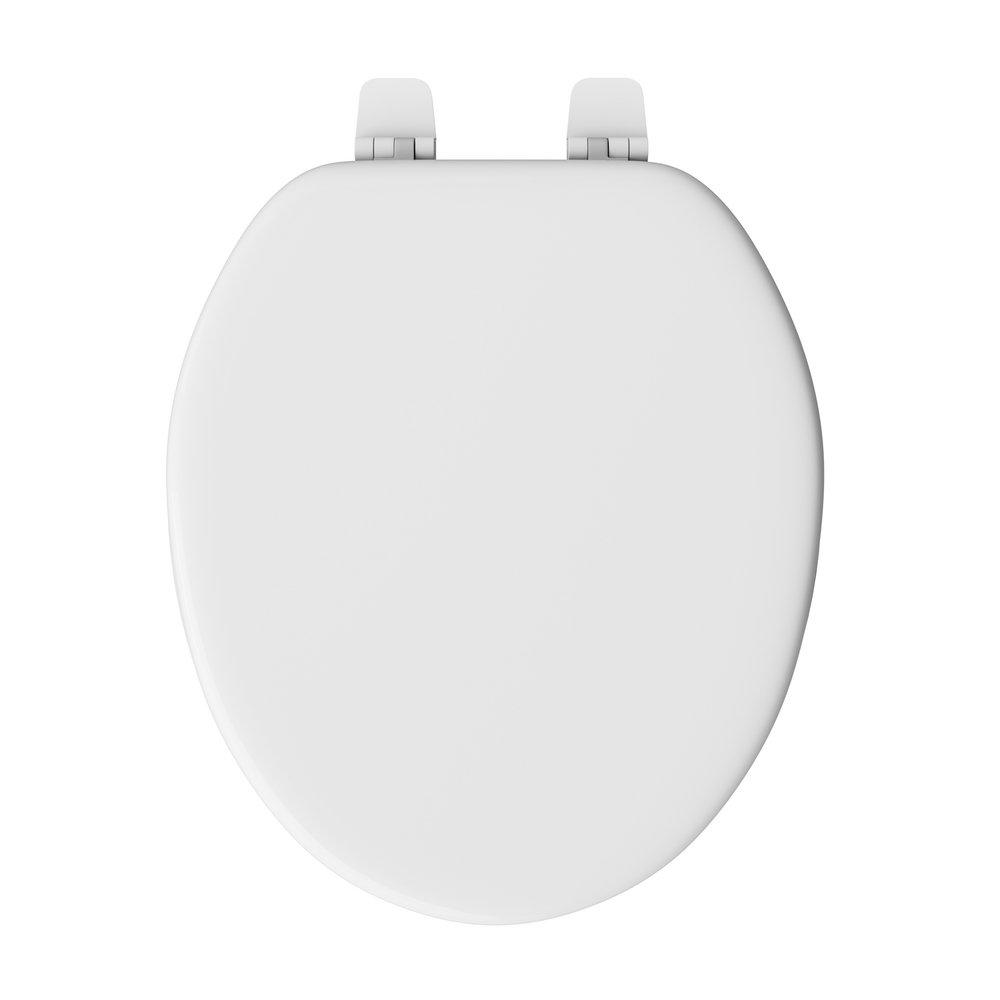 PROFLO® White Round Closed Front Wood Toilet Seat with Cover 