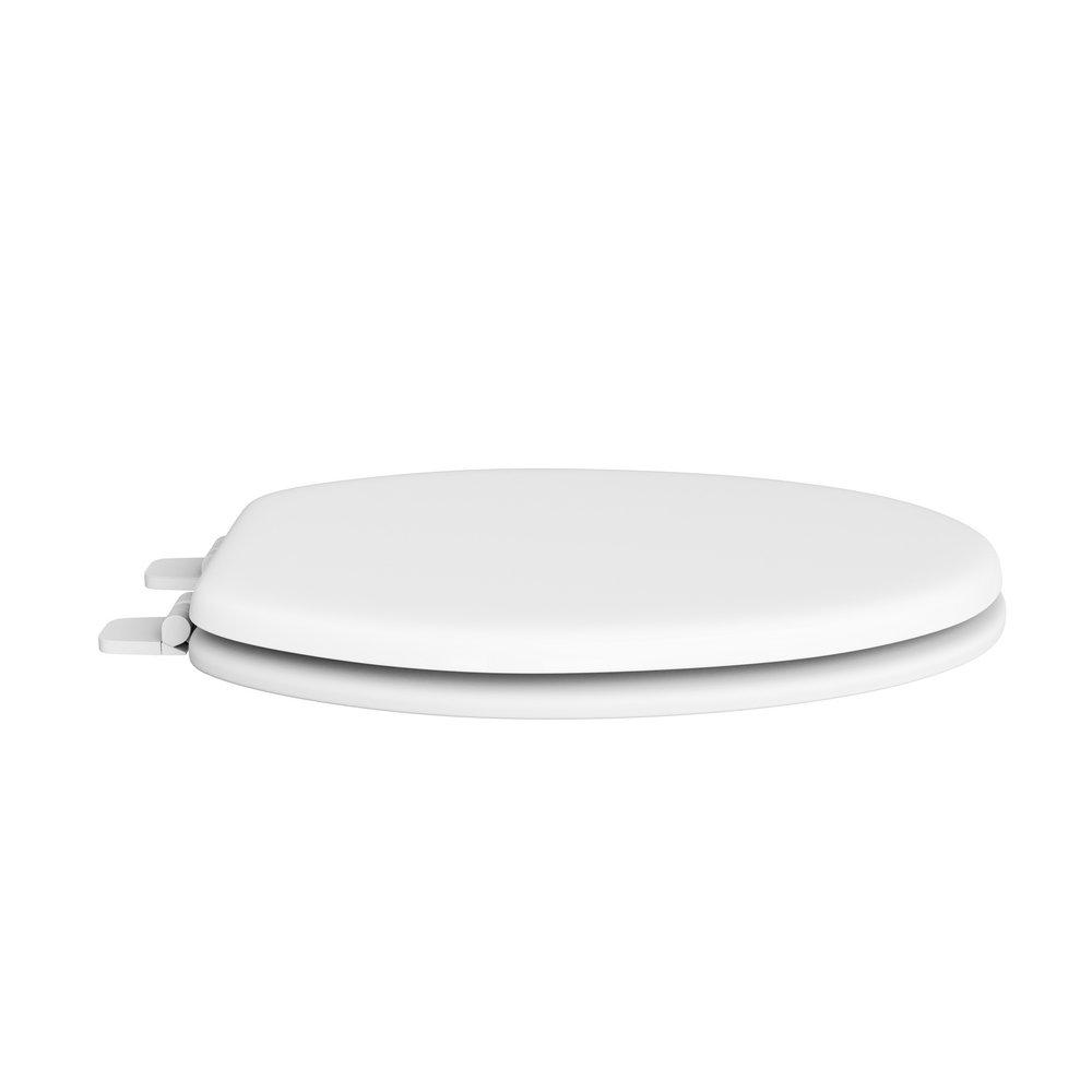 PROFLO&reg; White Round Closed Front Wood Toilet Seat with Cover 