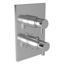 Square Thermostatic Trim Plate with Double Lever Handle in Polished Chrome for 1-741 Luxtherm 1/2 in. Thermostatic Rough-In Valve