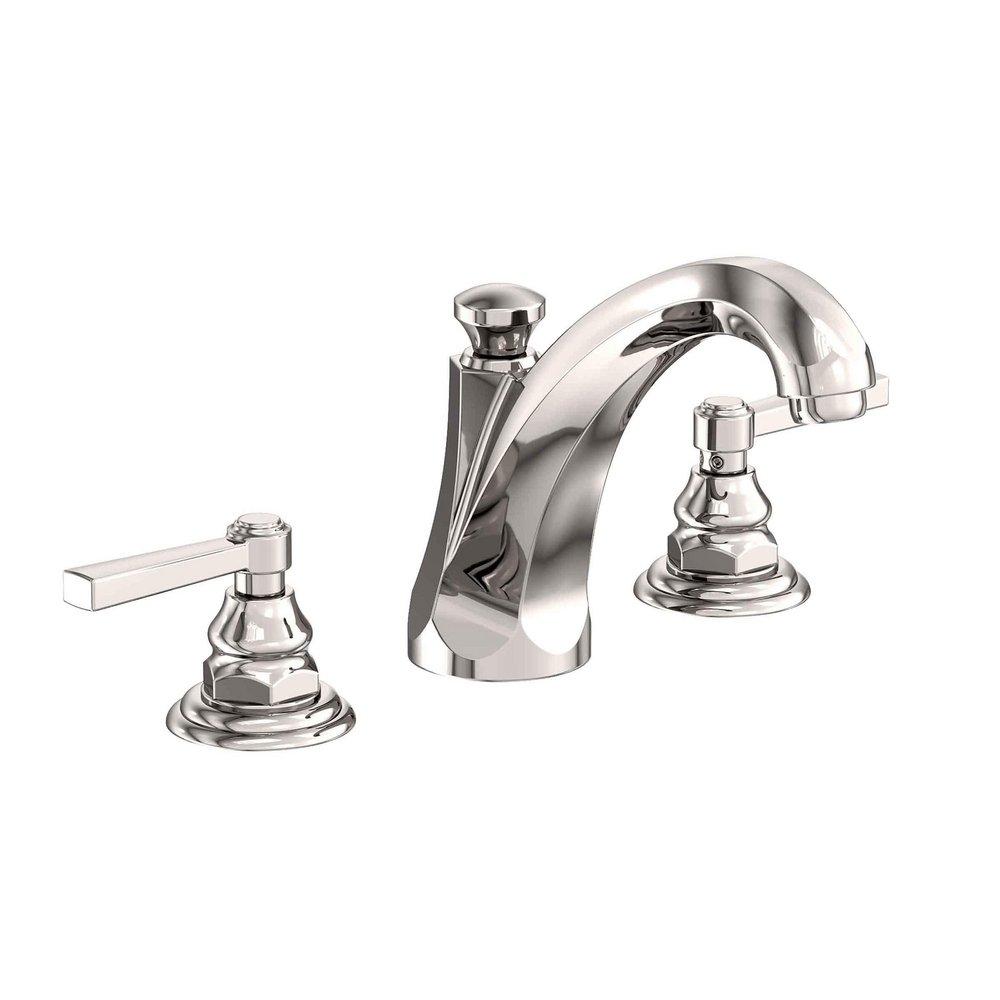 Newport Brass Polished Nickel - Natural Two Handle Widespread Bathroom Sink Faucet Lever Handle 