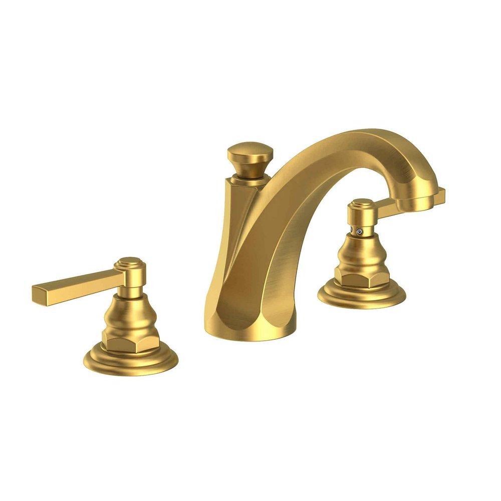 Newport Brass Satin Brass - PVD Two Handle Widespread Bathroom Sink Faucet Lever Handle 