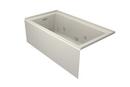 60 x 36 in. Whirlpool Alcove Bathtub Left Drain in Oyster with Polished Chrome