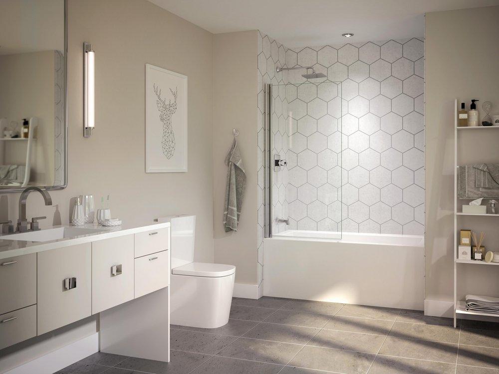 JACUZZI&reg; Oyster 60 x 30 in. Acrylic Rectangle Skirted Bathtub with Left Drain 