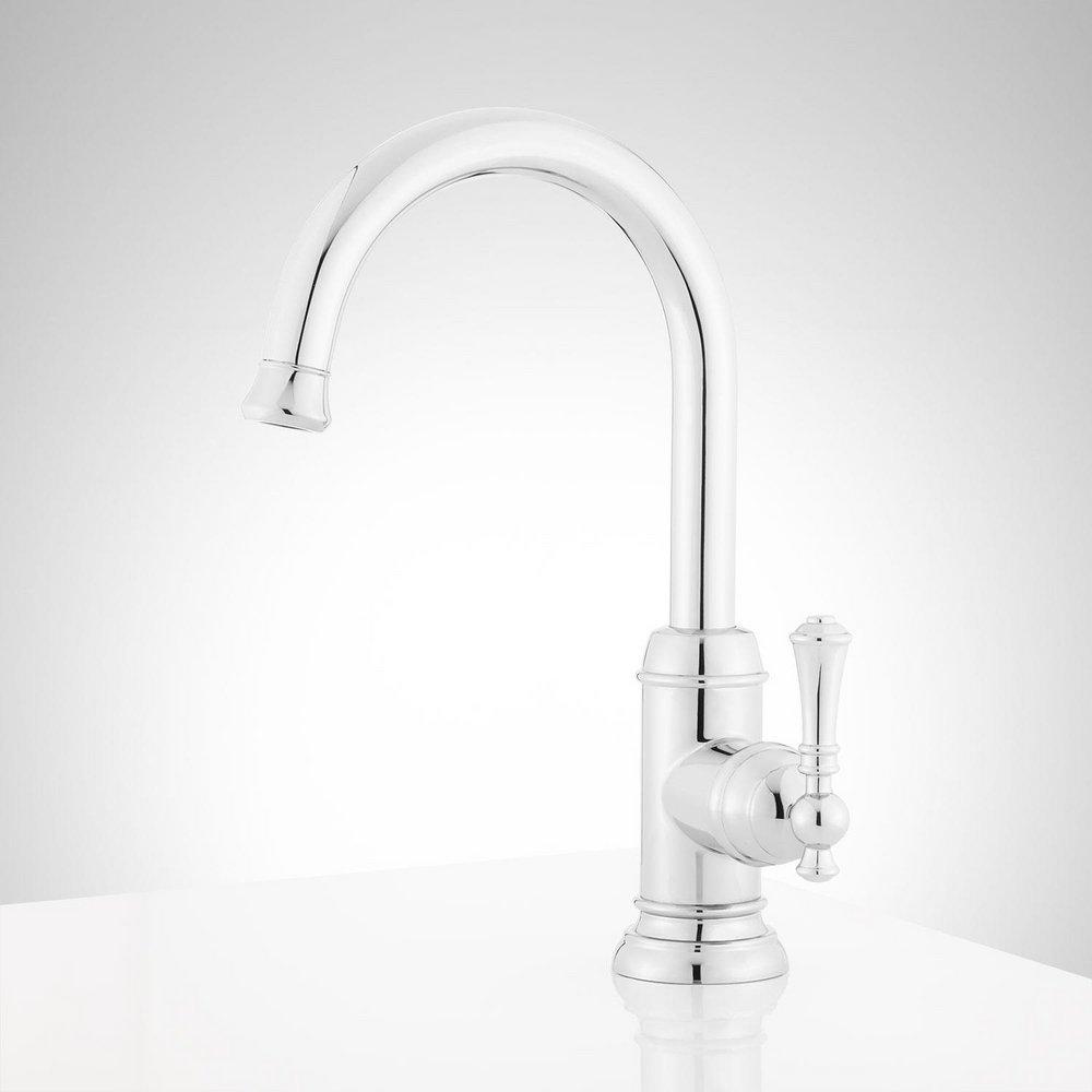 Signature Hardware Polished Chrome Single Lever Handle Bar Faucet 