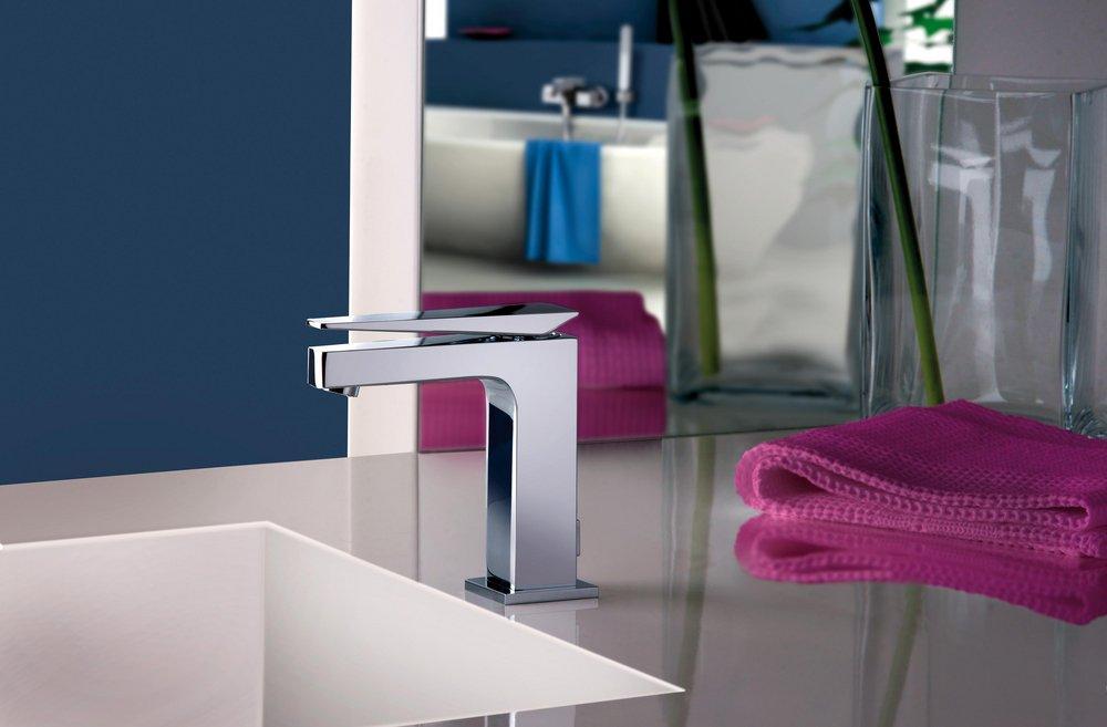 Fortis Polished Chrome Single Handle Monoblock Bathroom Sink Faucet Lever Handle 