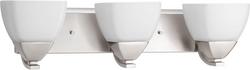 3-Light Medium E-26 Base Incandescent Bathroom Light in Brushed Nickel