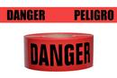 Presco Red 3 in. 2 mil Plastic Danger Peligro Safety Barrier Tape in Red 