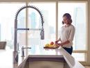 Moen Chrome Single Handle Pull Down Pre-Rinse Kitchen Faucet with Power Clean Technology 